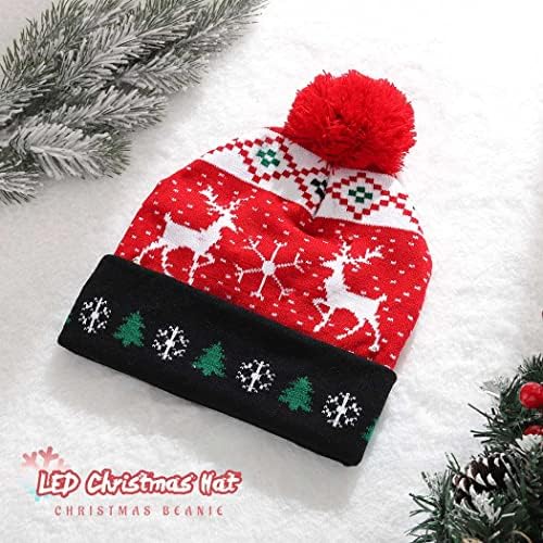 גורטין הוביל כובע חג המולד לסרוג חג המולד כפת כובע חג המולד אור עד כובע יוניסקס חורף סנטה כובע למסיבה