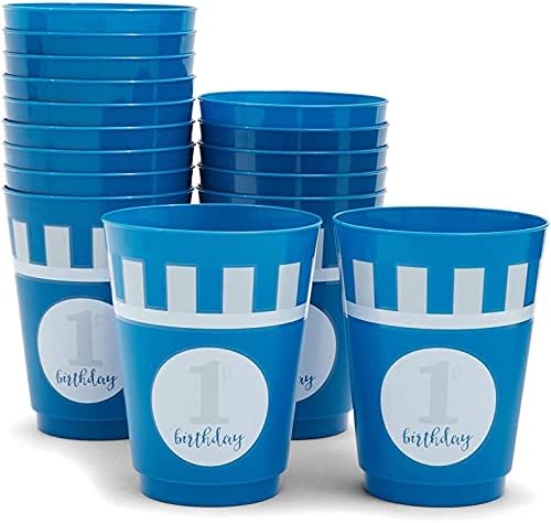 כחול פנדה יום הולדת 1 כוסות צד פלסטיק לשימוש חוזר