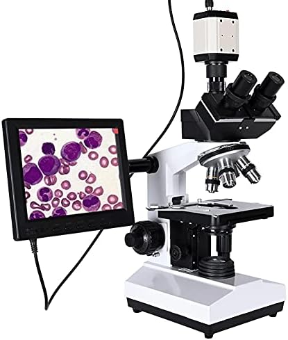 מעבדה מקצועית זיזמה מיקרוסקופ טרינוקולרי ביולוגי זום פי 2500 + מצלמה דיגיטלית דיגיטלית + 8 אינץ