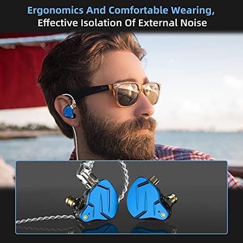 Kz zsn pro x באוזניות ניצני אוזן, אוזניות IEM, אוזניות מתכת 1BA+1DD טכנולוגיה היברידית Hifi אוזניות