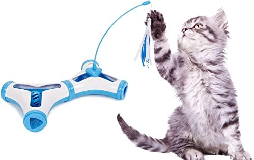 חיית מחמד חיי מחמד 'קיטי-הקנט' פאזל חטיבה אינטראקטיבית לחיית מחמד קיטי חתול צעצוע, גודל אחד, כחול לבן