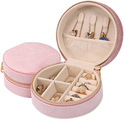 קופסת תכשיטים של דג'סאן קטיפה, מארז תכשיטי נסיעות קטנים, תיבת מארגן תכשיטים ניידים לנשים בנות