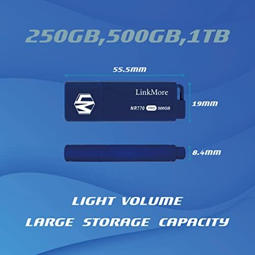 Linkmore NR770 250GB USB 3.2 כונן פלאש GEN2X1, קרא מהירות עד 1000MB/S, כתוב מהירות עד 800MB/S, כונן אגודל