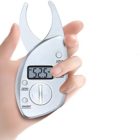 Uoeidosb תצוגה דיגיטלית אלקטרונית קליפר שומן, קליפ שומן בגוף, מכשיר מדידת עובי קפל עור, קליפ סבום, קצב