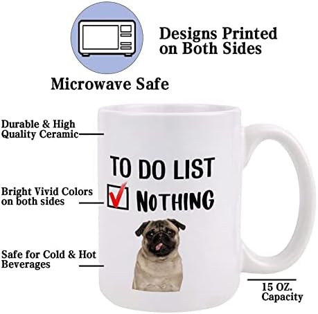 כלב נושאים קרמיקה קפה ספל לעשות רשימת שום דבר פאג מצחיק חידוש קפה ספלי כלב מחמד בעל תה כוס מתנות עבור