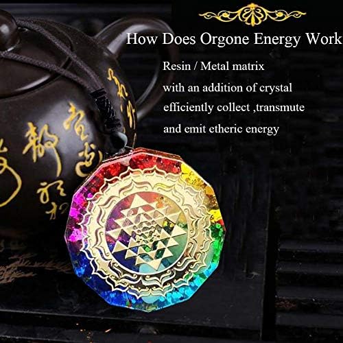 Sinymilk Reiki Orgonite Sri Yantra Symber שרשרת הקוביה של Metatron 7 Chakra Geometry Sacred Geometr