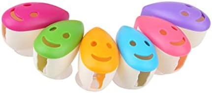 FOMIYES 4 PCS מחזיק שיניים מחייך לחייך קיר מברשת שיניים עם כוס יניקה מחזיק מגן מברשת שיניים לילדים ולבוגר