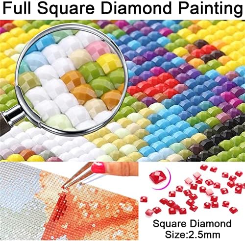 ערכות ציור יהלומים למבוגרים/ילדים 5D DIY Diamond Art Paint עם אמנות יהלום מרובע מלא מודרני עץ