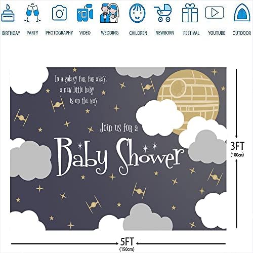 רקע מקלחת תינוק מלחמת הכוכבים 5 על 3 רגל תינוק קטן בדרך כוכב מות ענן שמי זרועי הכוכבים רקע צילום