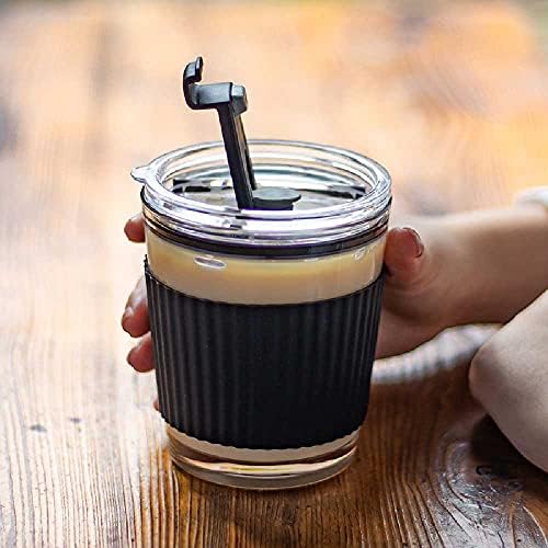 צנצנת NC מייסון שימוש חוזר לשימוש חוזר כוס קפה כוס קפה שקופה בידוד חום יכול להחזיק משקה חם קפוצ'ינו לאטה תה עמיד