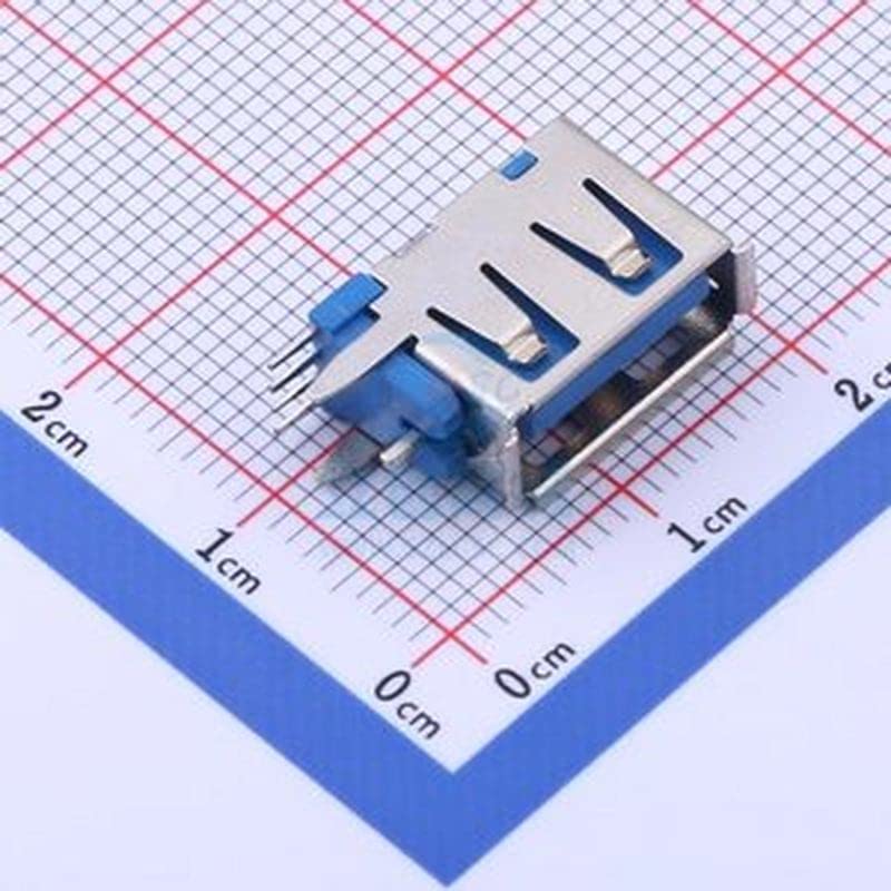 20 PCS AF10.0 הכנס צד גוף קצר שלוש רגליים ישרות ארוכות 1.0 מעטפת ברזל צדדית מעובה 1.5PBT דבק כחול דבק USB