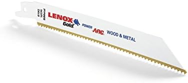 כלי LENOX 21064610 GOLD POWER GOLD CARC הדדיות מסור מסור, למתכת עבה, עץ, חיתוך פלסטיק, 6 אינץ ',