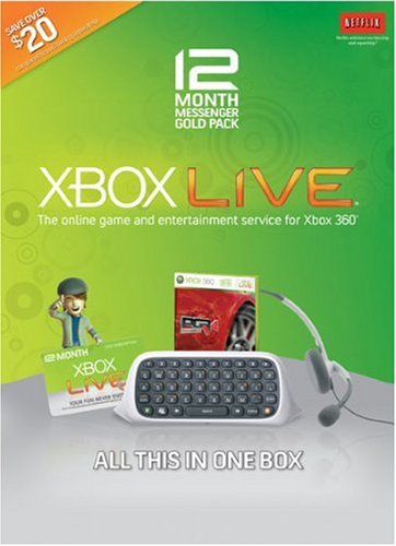 Xbox 360 Live 12 חודשים חבילת זהב מסנג'ר
