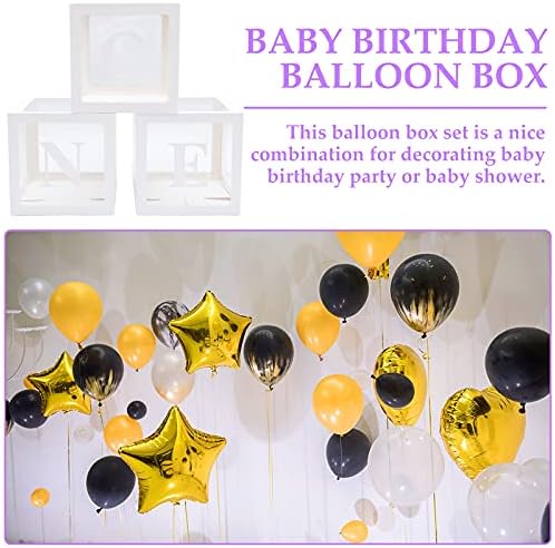ABAODAM 3PCS BALON BALON BOX BABY מקלחת לתינוק תינוקת קישוט קישוט למסיבת יום הולדת 1