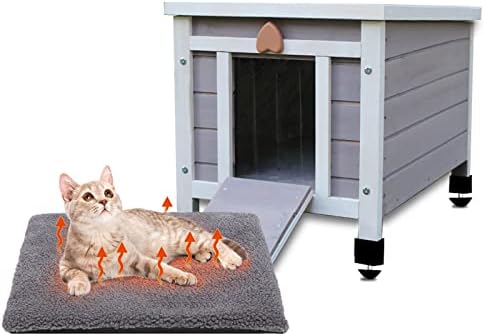 חיצוני חתול בית עם התחממות עצמית חתול מחצלת מיטת אפור עבור חתולי פרא מבחוץ
