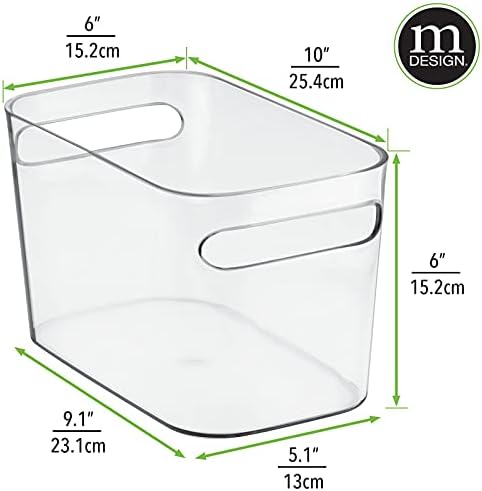 MDESING PLASTIC PLASSICTING COX Storage מארגן טוטה פח עם ידיות לחדר שינה לילדים/ילדים, חדר צעצועים, חדר