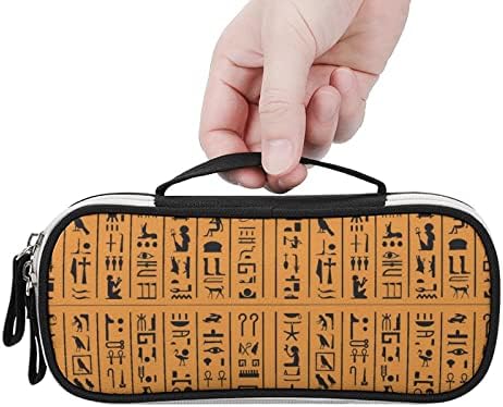 הירוגליפים מצריים או מכתבי מצרים עתיקים קיבולת גבוהה עיפרון עט עט נייד לשאת איפור שקית עט עט עט עם