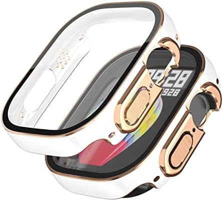 Founcy for Apple Watch Ultra 49 ממ Smartwatch מגן מסך מחשב זכוכית+מארז פגוש אביזרים מחוסמים
