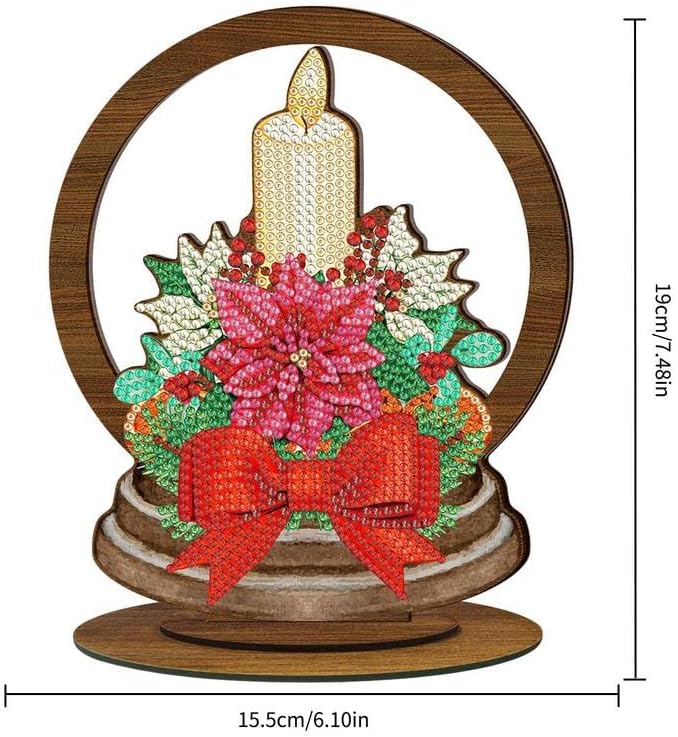 קישוטים לחג המולד ציור יהלומים קישוטי שולחן סנטה DIY ערכת פסיפס יהלום מתנות חג מולד רקומות