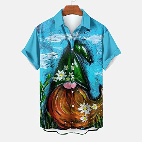 כפתור גברים למטה חולצה שרוול קצר שרוול אירי סנט פטריק חוף חופשה צמרות חולצות הוואי ירוקות