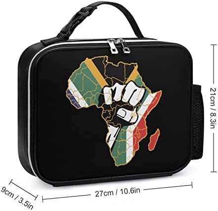 שחור כוח אפריקה אגרוף מפת תיק להסרה ארוחת חבילה מבודד תיק לוך תיבת עבור נסיעות בית ספר פיקניק