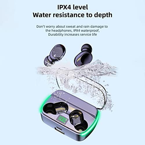 NSXCDH אוזניות אלחוטיות, Bluetooth 5.3 אוזניות מיני עם תצוגה דיגיטלית אור נשימה מגניב, ביטול
