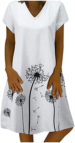 נשים קיץ מזדמן חולצה שמלה פרחוני הדפסה קצר שרוול צווארון רופף משמרת שמלות חג החוף קצר שמלה קיצית