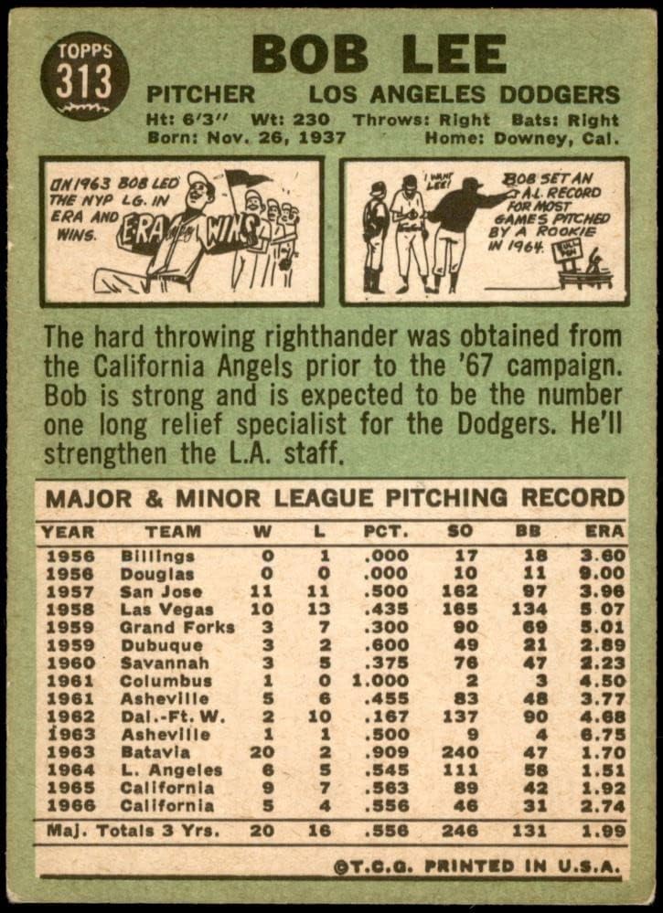 1967 Topps 313 בוב לי לוס אנג'לס Dodgers Fair Dodgers