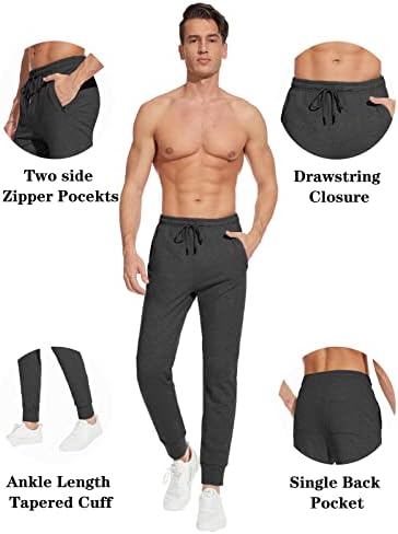 גברים של 32 / 34 / 36 תפר גבוה קל משקל כותנה רצים עם רוכסן כיסים פעיל מכנסי טרנינג עבודה ספורט מסלול מכנסיים