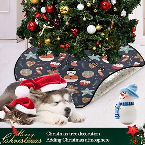 מחצלת עץ חג המולד Visesunny מחצלת שלג קנדי ​​קנדי ​​זנגוויל עיצוב חורף עץ עץ מעמד מחצלת מגן רצפה סופג
