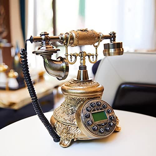 קו קווי רוטרי וינטג 'של Abaippj, סגנון אירופי בסגנון אופנה ישן שרף רטרו טלפון לשיחות ועיצוב מלונות במשרד הביתי