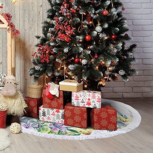 ארנבי צבעי מים חצאית עץ חג המולד עץ חג המולד מחצלת ציצים קישוטים לקישוטים מסיבת חג 30/36/48 אינץ '