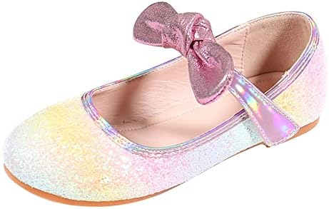 נעלי ילדים אופנה נעלי נסיכה שטוחות קשת פרל ילדים נעלי עור קטנות