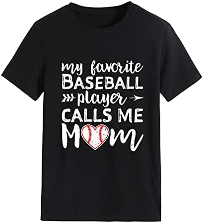 נשים חמוד חולצות, בייסבול אמא חולצה מצחיק מגניב בייסבול הדפסה קצר שרוול גרפי טיז קיץ רופף מזדמן
