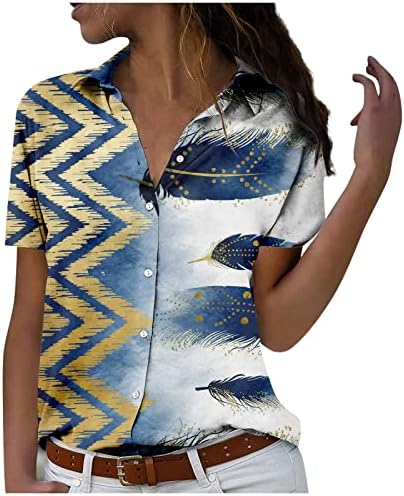 גרפי טי נשים קצר שרוול טי מזדמן פופולרי חולצה חולצות כפתור למטה קצר שרוול חולצות חולצות חבילה