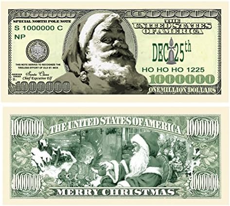 סט של 10 שטרות- סנטה באקס Claus חידוש שטרות מיליון דולר