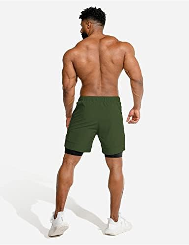 COOFANDY MEN 2 Pack Pack מכנסיים קצרים 2 ב 1 מכנסי אימון קצרים אימונים יבש מהיר אימונים אתלטי רץ עם כיסי