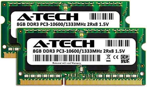 A-Tech 16GB ערכת זיכרון זיכרון זיכרון Lenovo ThinkPad E560-DDR3 1333MHz PC3-10600 Non ECC SO-DIMM 2RX8
