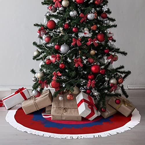דגל קולורדו רפטינג רפטינג חצאית עץ חג המולד אדום עגול חג המולד עגול עץ עץ עם קצה משולב לקישוטי חצר חיצוניים