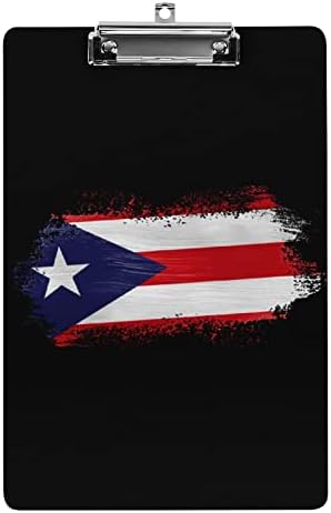 פורטו ריקו דגל אקריליק לוח חמוד קליפ לוחות עם נמוך פרופיל מתכת קליפ לוח לגברים נשים