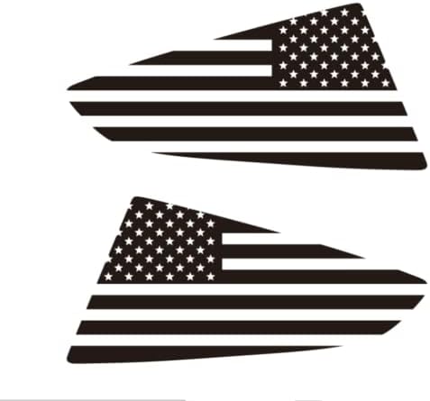 חלון הצד האחורי של חלון ויניל מדבקה תואם למוסטנג 2015-2022, מדבקת דגל אמריקאי שחור מט שחור