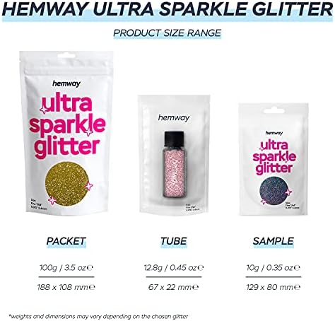 Hemway Premium Ultra Sparkle Glitter Multi FACUS פתית מתכתית למלאכות אומנויות ציפורניים קוסמטיקה