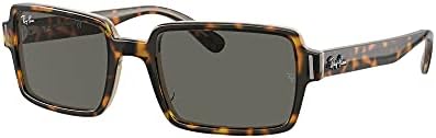ריי-באן 2189 משקפי שמש מלבניים בנג ' י, הוואנה על חום שקוף / אפור כהה, 54 מ מ