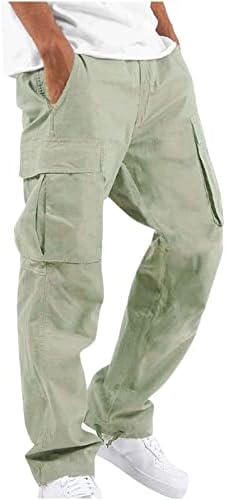 הויומי גברים של כיס רב מכנסיים חיצוני מטען אצן מכנסיים עבודה טיולים טקטי רופף ישר מכנסיים מכנסי טרנינג,חום מכנסיים