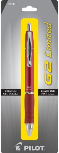 טייס G2 מוגבל למילוי חוזר ונשלף עט ג'ל גלגול גלגול, נקודה עדינה, צבעי חבית משתנים, דיו שחור, עט יחיד