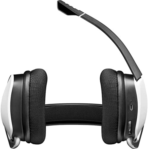 Corsair Gaming Void RGB Elite אוזניות משחק פרימיום אלחוטיות עם צליל היקפי 7.1, לבן