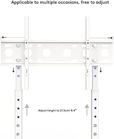 Unho Universal Tv Stand Flex: Free Standing Mount Stand עם סוגר מתכוונן לגובה לספסל טלוויזיה תואם