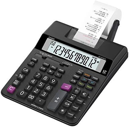 Casio HR-200RCE-W-EC הדפסת מחשבון שולחן עבודה, שחור