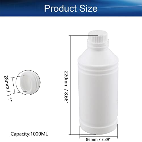 בקבוקי מגיב בפה רחב של בטומשין 2 יחידות, 22 על 28 ממ/0.87 על 1.1 1000 מ ל פלסטיק איטום נוזלי בקבוק חסין אור,
