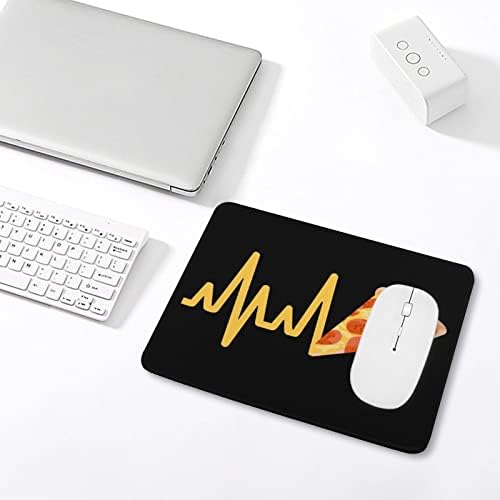 כרית עכבר פיצה פעימות לב עם מחצלת שולחן תפור עם קצה עם בסיס גומי ללא החלקה למחשבים מחשב נייד